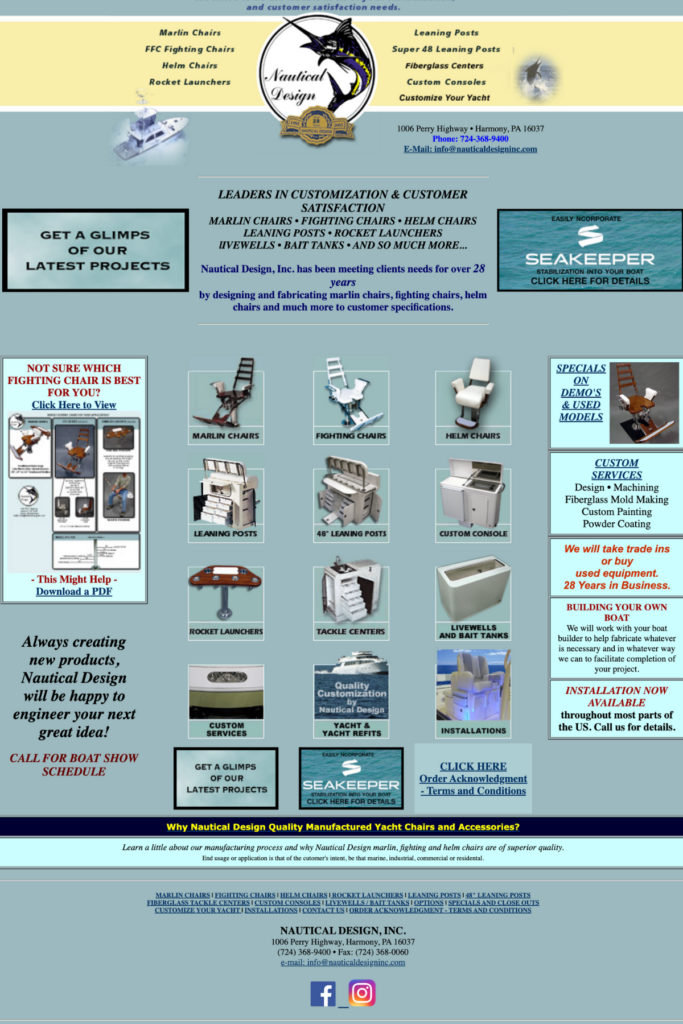 nautical design inc boat fabrication website design